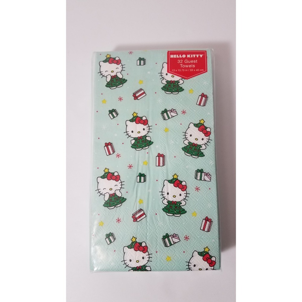 Hello‎ Kitty Sanrio Christmas Paper Guest Napkins Towels 32 Count Gifts Fun NEW
